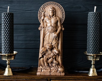 Hades, dios, estatua griega, rey del inframundo, pagano, wiccano, wicca, altar, brujas
