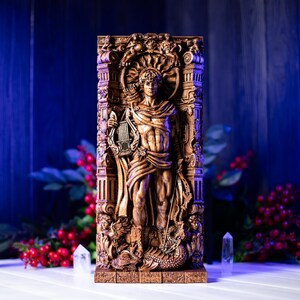 Large Apollo statue 15.7 inch - Apollo from Greek mythology | Roman sun god sculpture | Classical Greek statue decor image 2