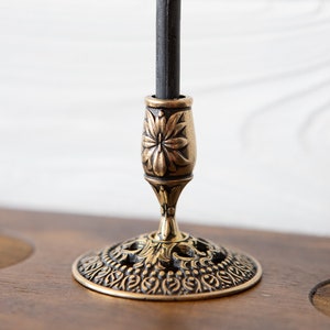 Candle holder, candlestick, Scandinavian, home altar, runic stone, runes, norse, viking, heathen, handmade image 3