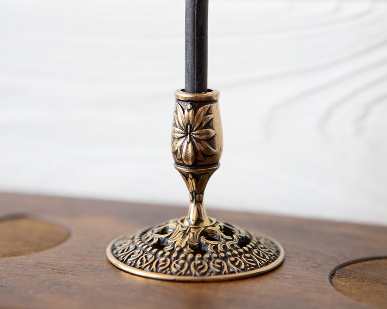 Candle holder, candlestick, Scandinavian, home altar, runic stone, runes, norse, viking, heathen, handmade image 3