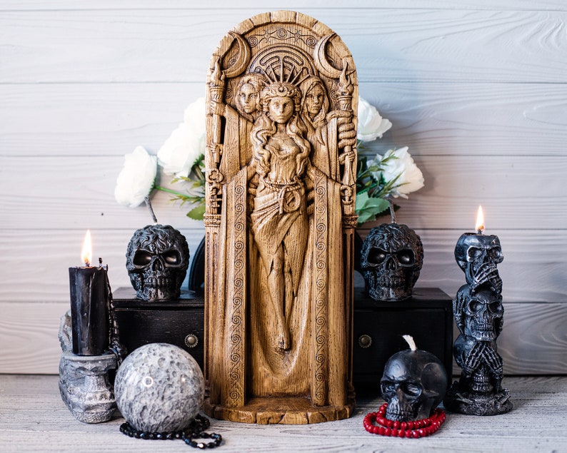 BIG Hecate Statue 15 Greek Goddess for Pagan Home Etsy