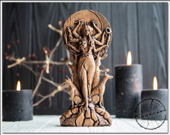 Hecate statue, Greek goddess, for pagan home altar kit, wicca statue, witches, Hecate key