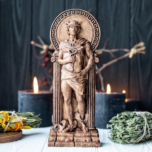 Hermes, estatuilla de Hermes dios griego dios pagano dios olímpico wiccan wicca altar druida bruja gaélica
