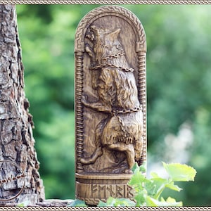 Fenrir, Fenrisúlfr, Norse pagan god statue, for Asatru Altar kit and heathen ritual