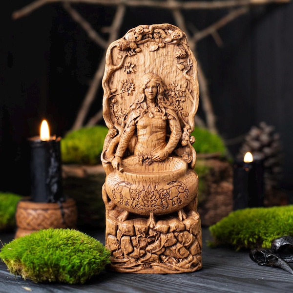 Ceridwen is a Celtic goddess of witchcraft, rebirth and transformations, pagan, wiccan, wicca, altar, druid, witches, gaelic