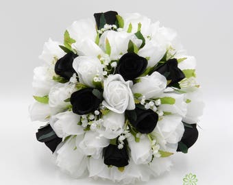 Black And White Bouquet Of Flowers