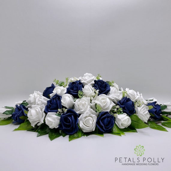 Fleurs de mariage en soie décoration de table bleu marine et - Etsy France