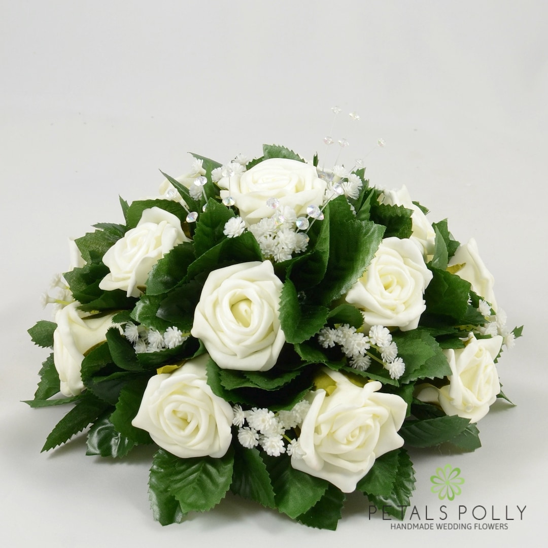 Artificial Wedding Flowers Ivory Foam Rose Table Centre - Etsy
