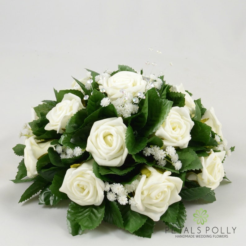 Artificial Wedding Flowers Ivory Foam Rose Table Centre Etsy