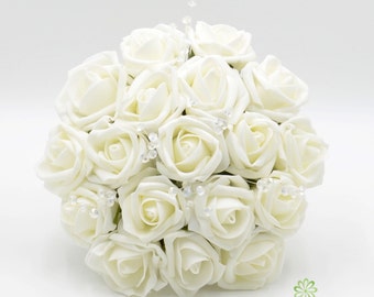 Artificial Wedding Flowers, Ivory Bridesmaids Bouquet Posy