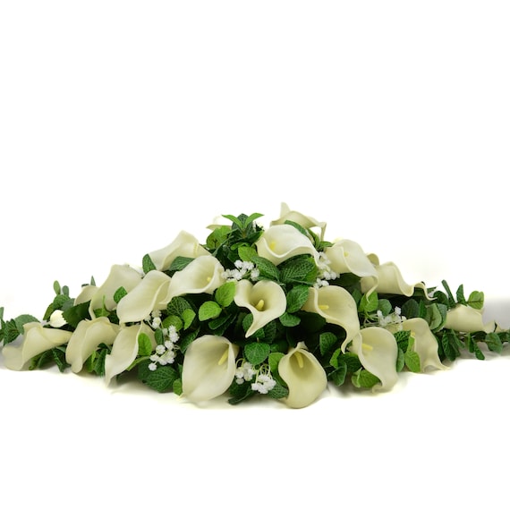 Silk Wedding Flowers, Ivory Calla Lily Top Table Decoration - Etsy