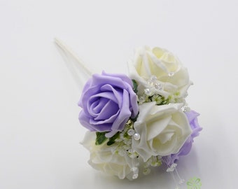 WEDDING BOUQUETS purple lilac rose flowers bridesmaid wand wrist corsage 