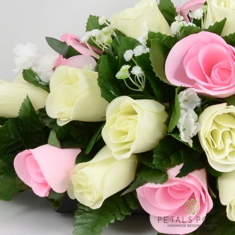Silk Wedding Flowers Baby Pink & Ivory Rose Top Table Etsy