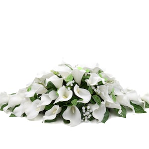 Silk Wedding Flowers, White Calla Lily Top Table Decoration bild 1