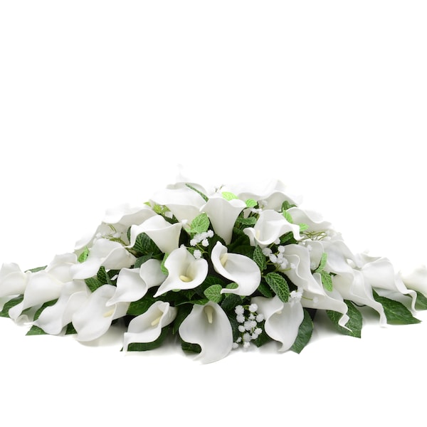 Silk Wedding Flowers, White Calla Lily Top Table Decoration