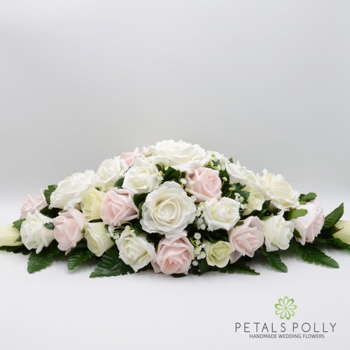 Silk Wedding Flowers Purple & Ivory Rose Top Table Decoration Etsy