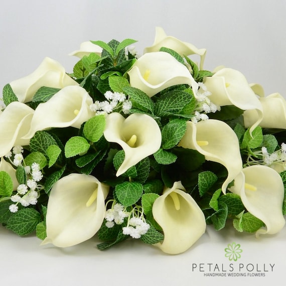 Silk Wedding Flowers, Ivory Calla Lily Top Table Decoration - Etsy