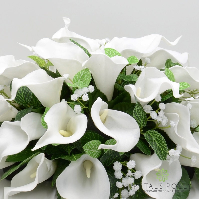 Silk Wedding Flowers, White Calla Lily Top Table Decoration bild 2