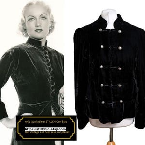 Velvet Jacket  Black Velvet Jacket  Crushed Velvet Jacket  Steampunk Jacket  Military Jacket  Velvet Military Jacket  Black Jacket  Cropped
