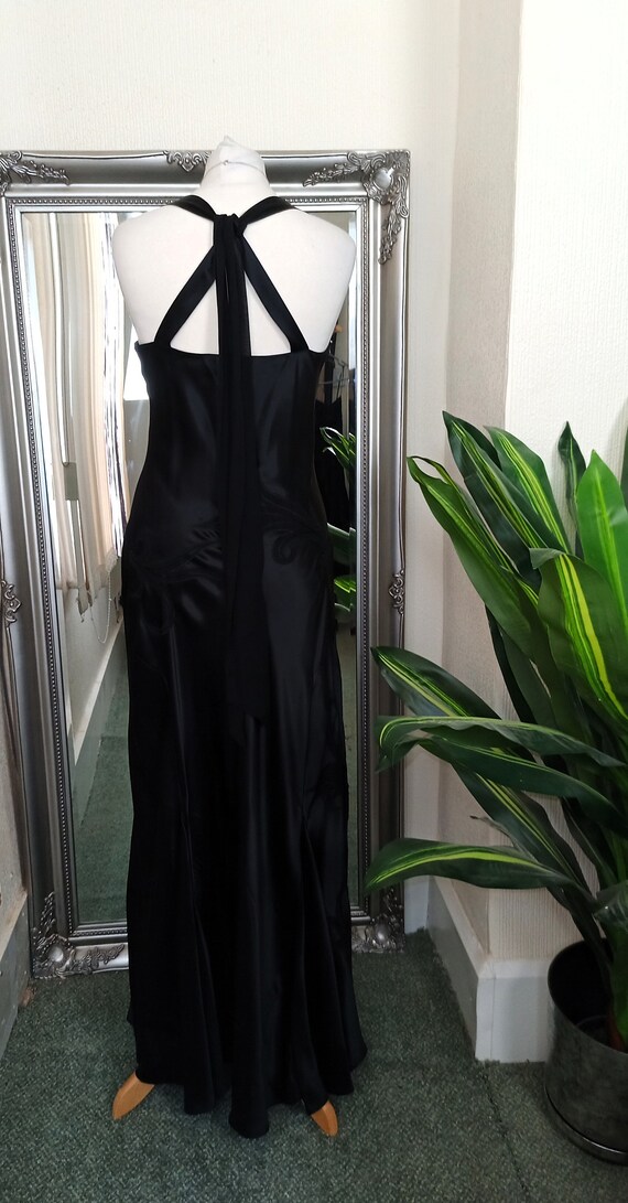 Black Dress  Silk Dress  Satin Dress  Cowl Neck D… - image 8