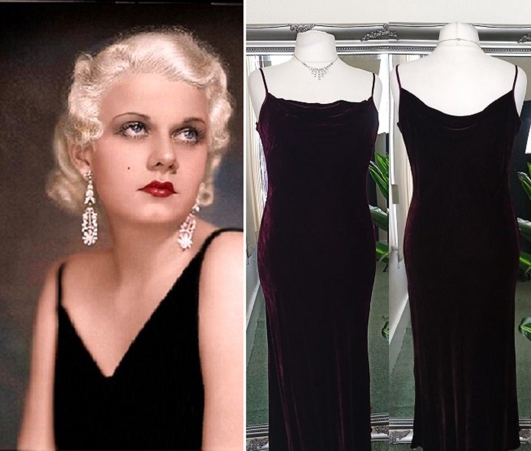 Red Dress Velvet Dress Red Velvet Dress Cowl Neck Dress Bias Cut Dress