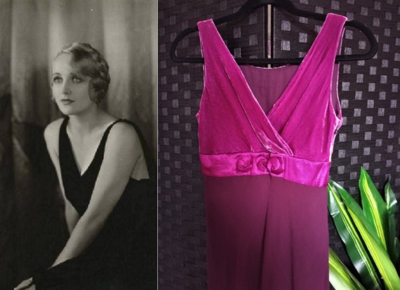 Velvet Dress Silk Dress Silk Velvet Dress Purpl