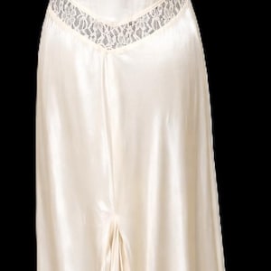 Vintage Lace & Liquid Satin Brautkleid: Creme Brautkleid Boho Rustikal Elopement Verlobung Empfang UK 10 Bild 3
