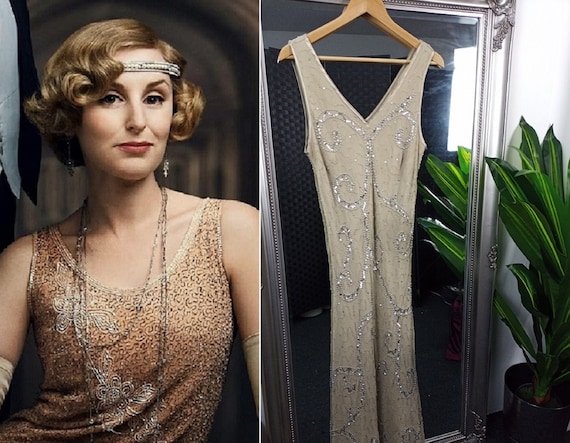 Flapper Dress Beaded Dress Sequin Dress Bias Cu