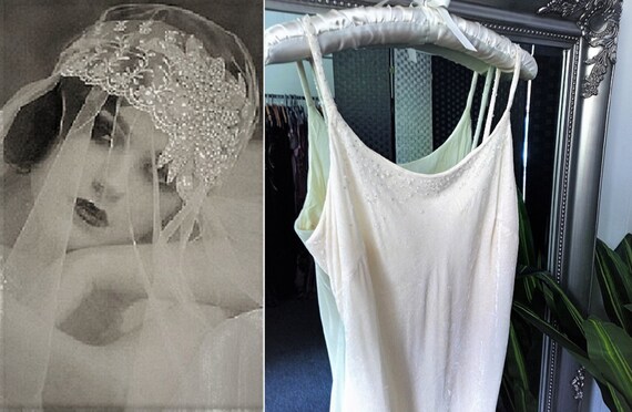 1930s Style Wedding Dress Silk Velvet Dress Velv