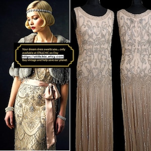 Gold Dress  Beaded Dress  Prom Dress  Ball Gown  Embellished Dress  Gatsby Dress  Sequinned Dress  Downton Abbey Dress  Flapper Dress  Rayon