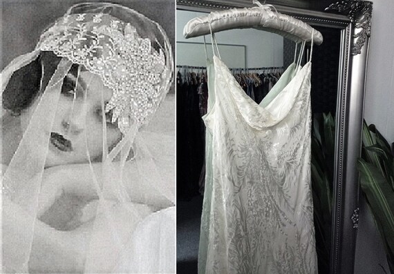 1930s Style Wedding Dress Ivory Silk Dress Cowl