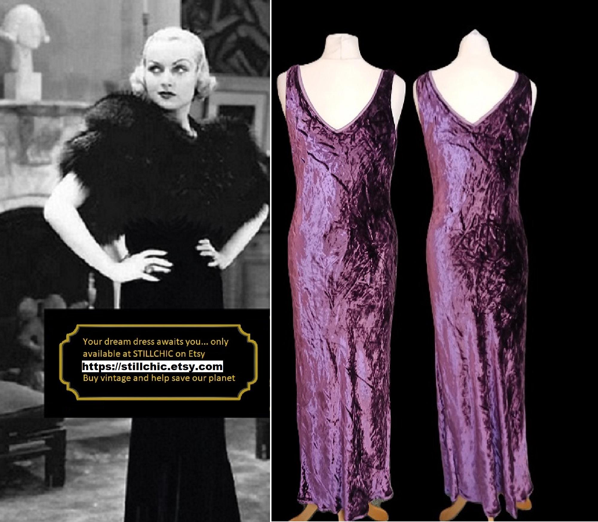 Velvet Dress Bias Cut Dress Silk Velvet Dress Prom Dress Ball Gown Purple Dress Purple Velvet Dress Crushed Velvet Dress Evening