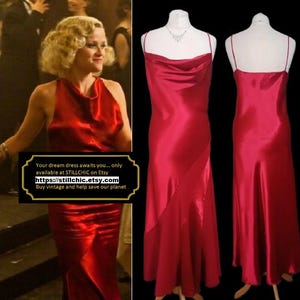 Red Dress  Satin Dress  Cowl Neck Dress  Bias Cut Dress  Red Satin Dress  Cocktail Dress  Evening Dress  Midi Dress  Liquid Satin Dress