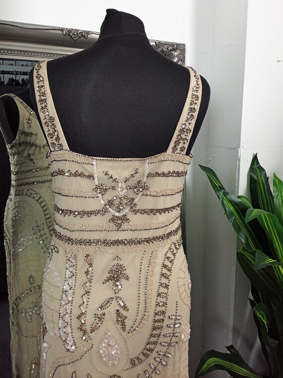 Gold Dress  Flapper Dress  Beaded Dress  Sequinne… - image 8