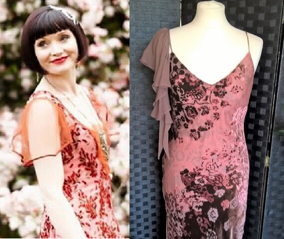 Silk Dress Bias Cut Dress Devore Silk Dress Boh