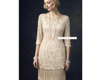 Vintage Beaded Fringed Dress: Boho Gatsby Flapper Style