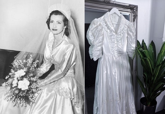 Wedding Dress Vintage Wedding Dress Satin Weddin