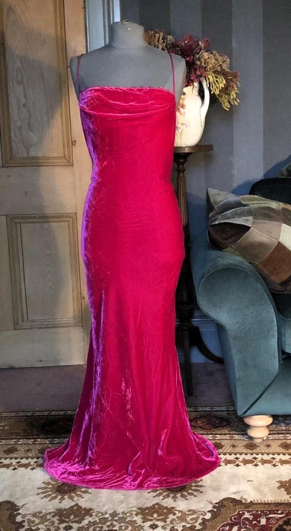Velvet Dress Pink Dress Pink Velvet Dress Bias Cut Dress Cowl Neck Dress Prom Dress Ball Gown Silk Velvet Dress Plus Size Dress Etsy UK