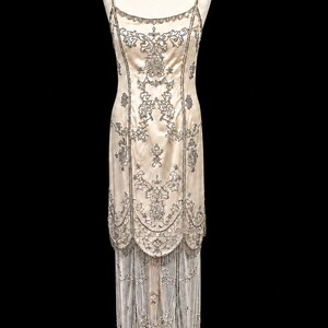 Vintage Cache Beaded Wedding Dress: Bridal Gown Art Deco Flapper Gatsby Downton Abbey Fairycore image 2