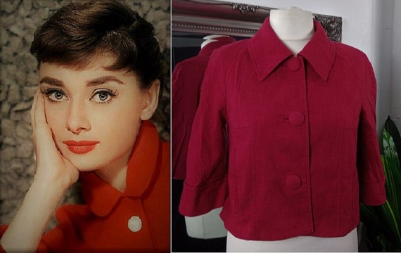 Red Jacket Wool Jacket Cotton Jacket Cropped Ja