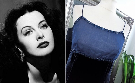 Blue Dress Velvet Dress Blue Velvet Dress Beade
