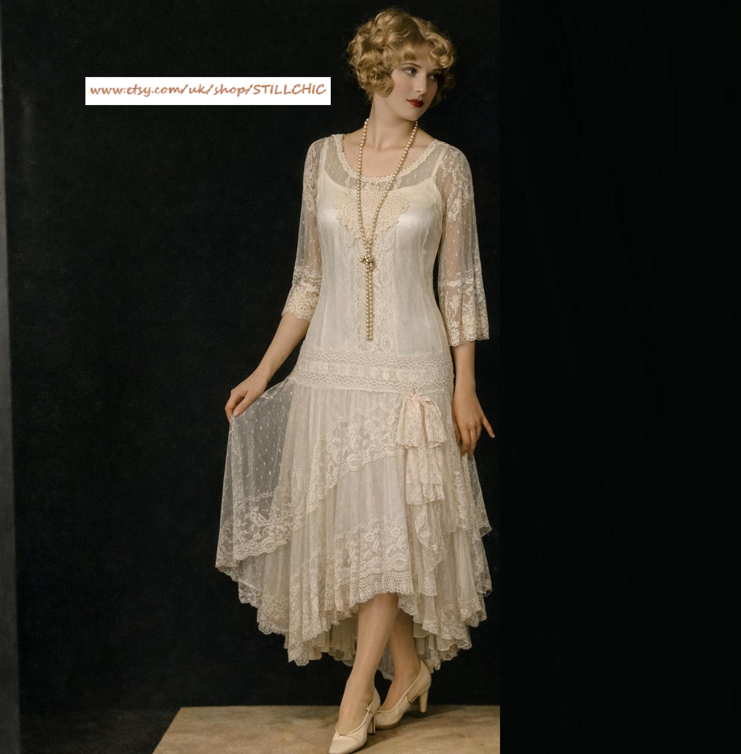 green emerald velvet dress 1920's Vintage Deco Dot Lace Voile DropWaist Dress