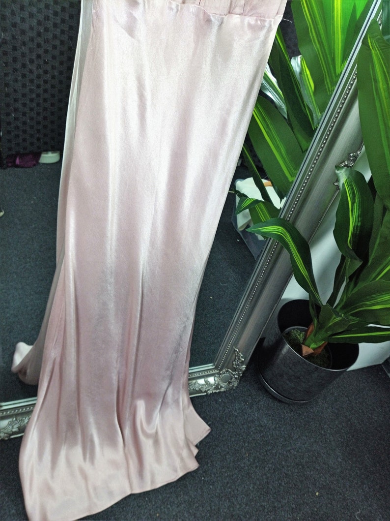 Pink Dress Satin Dress Cowl Neck Dress Bias Cut Dress Cowl Back Dress Prom Dress Ball Gown 1930s Style Dress Old Hollywood Dress