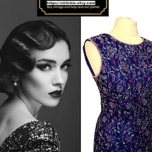 Bedazzling Beaded Gatsby Dress: Art Deco Style            Sequinned Dress   Purple Dress   Gatsby Dress   Flapper Dress  Embellished Dress