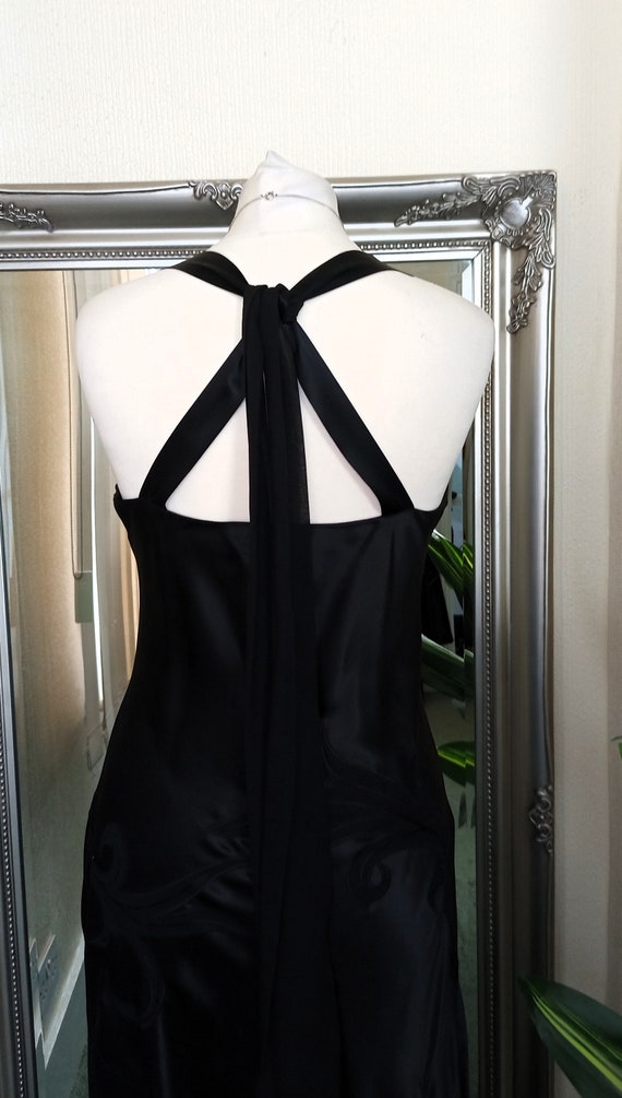 Black Dress  Silk Dress  Satin Dress  Cowl Neck D… - image 7