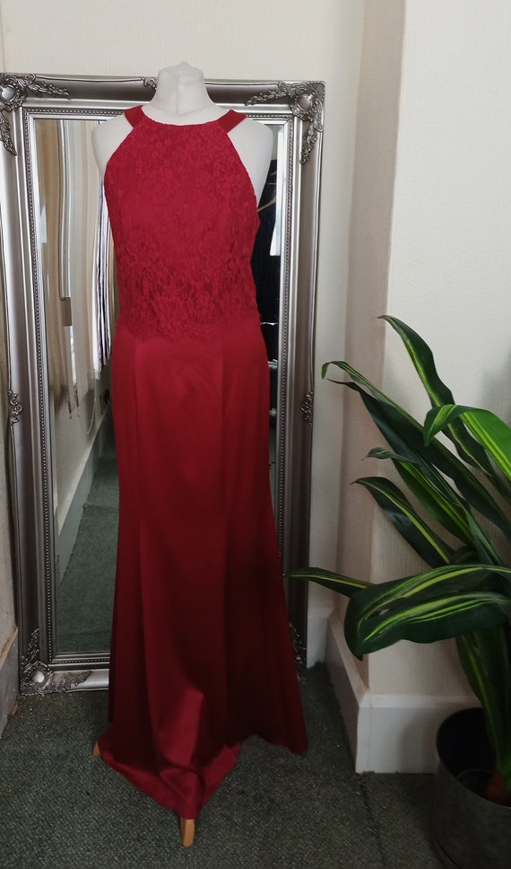 Red Dress  Satin Dress  Lace Dress  Prom Dress  B… - image 4