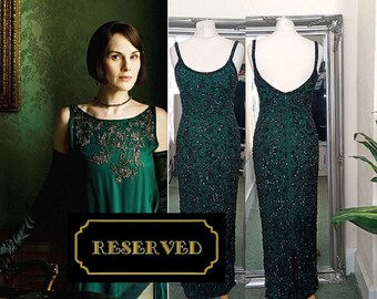 RESERVED For Mikaela - Not For Sale - Please Do Not Buy  Green Dress  Beaded Dress  Sequinned Dress  Embellished Dress  Gatsby Dress  Prom