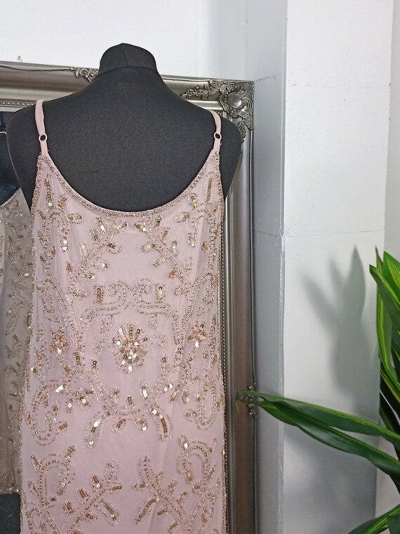 Pink Dress  Flapper Dress  Beaded Dress  Sequinne… - image 6
