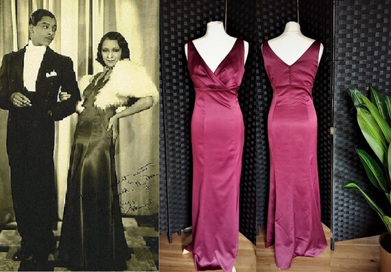 Satin Dress Magenta Dress Purple Dress Prom Dre