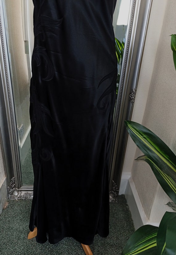 Black Dress  Silk Dress  Satin Dress  Cowl Neck D… - image 4